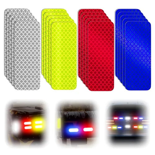 Vista 9 de PHIXBEAR 20 piezas calcomanías reflectantes súper reflectantes hechas de 3M 823i, cinta reflectante de seguridad para automóvil, bicicleta, buzón