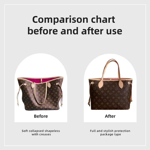 Vista 6 de DGAZ Organizador de bolso personalizado o inserto de almohada para bolsas LV Neverfull MiniPMMMGM, organizador de bolsas suave y sedoso, bolso