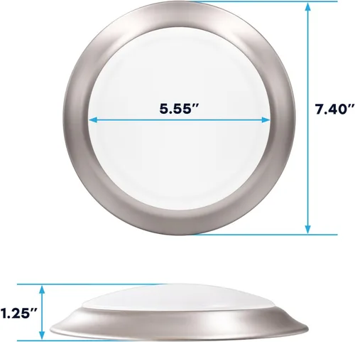 Vista 3 de LUXRITE Lámparas de disco LED de 6 pulgadas, lámpara de techo empotrable regulable, 5CCT seleccionable 2700K 3000K 3500K 4000K 5000K, 12.5W, 1000LM