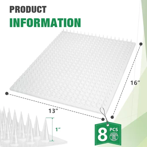 Vista 3 de Zipcase Paquete de 8 tapetes repelentes para gatos con cinta adhesiva para gatos, perros, plagas, 12 pies cuadrados (1728 pulgadas cuadradas), 16 x