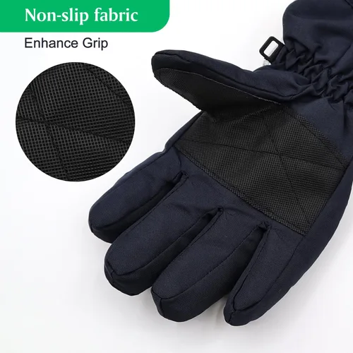 Vista 5 de HADEEONG Guantes de invierno para niños, impermeables, guantes de nieve para niños y niñas, guantes cálidos para deportes al aire libre, snowboard