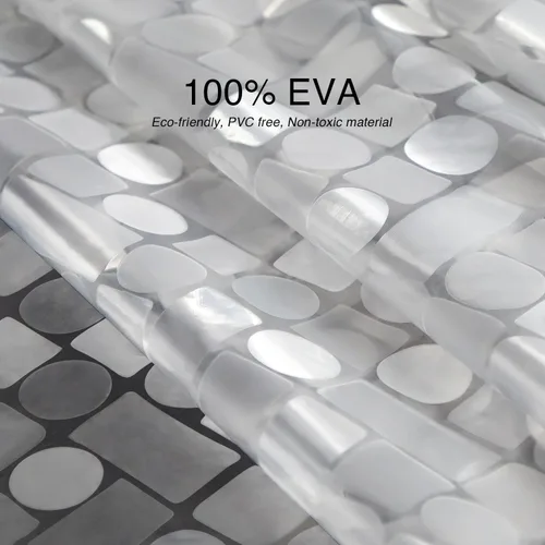 Vista 2 de WELTRXE - Cortina de ducha EVA impermeable, transparente de 8G, cortina de ducha de plástico resistente con imanes para cabina de ducha en el baño
