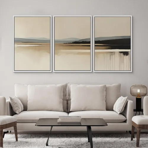 Vista 297 de SIGNWIN Lienzo enmarcado para pared, juego de arte de collage de hojas transparentes en blanco y negro, ilustraciones de naturaleza silvestre, arte