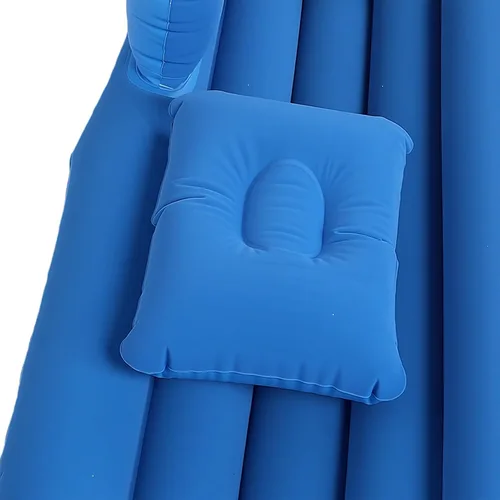 Vista 9 de SIXRUN Colchón de aire de coche con almohadas inflables para respaldo para Superficie flocada de PVC, soporte estable, tamaño de 53.1 x 33.5 in Azul