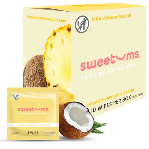 Vista 15 de Toallitas femeninas Sweetums para mujeres, envueltas individualmente - Toallitas íntimas con sabor y pH equilibrado - Paquete de 10 (cereza)