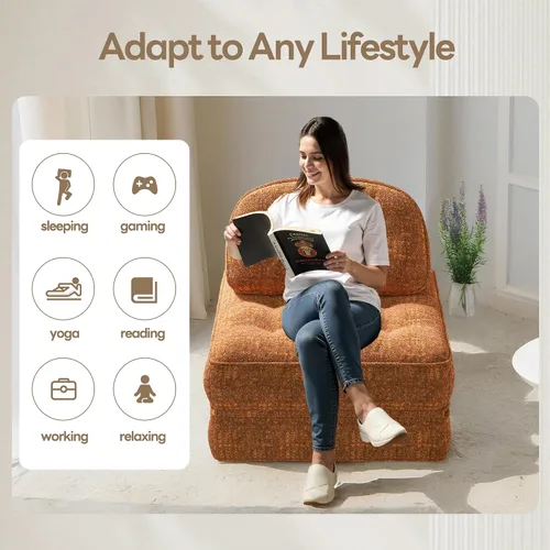 Vista 7 de Dowinx Sofá cama plegable con almohada, cómodo sofá cama convertible para adultos, hogar, sala de estar y juegos, diseño moderno y cómodo