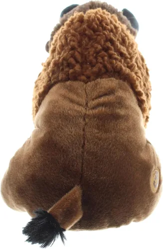 Vista 4 de The Petting Zoo - Peluche de bisonte, regalos para niños, animales del zoológico salvaje, colección Wild Onez, juguete de peluche de bisonte sentado