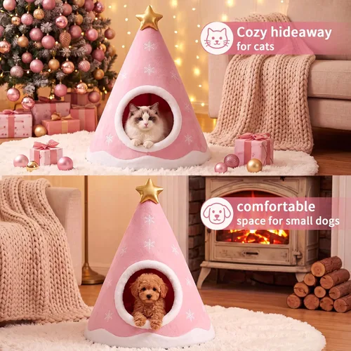 Vista 6 de RattanView Cojín de casa para gatos para mascotas de interior gatito, árbol