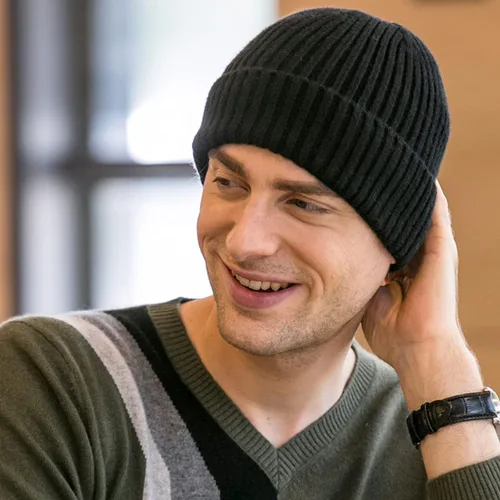 Vista 2 de Gorro de invierno para hombre y mujer, gorro de lana de punto para actividades al aire libre y uso diario