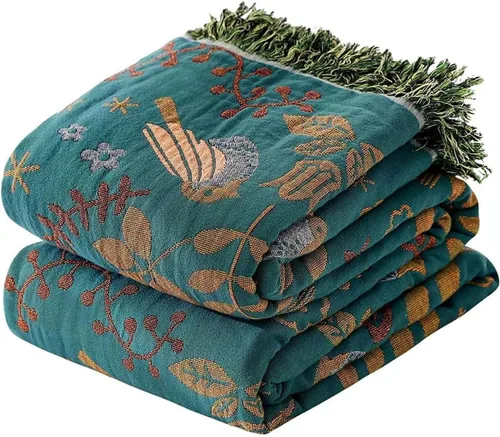 Vista 35 de Manta Bohemia – Manta suave 100% algodón para cama, 60"x80", reversible, transpirable, ligera, para otoño, todas las estaciones, decoración de casa
