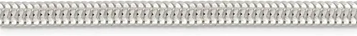 Vista 21 de Plata de ley 0.079 in (2 mm), 0.098 in (2.5 mm), 0.118 in (3 mm), 0.157 in (4 mm), 0.197 in (5 mm), cadena de serpiente redonda, collar de cadena