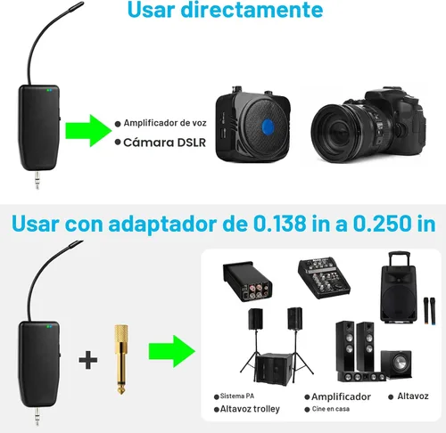 Vista 5 de Sistema de Micrófono Inalámbrico para 2 Personas, Alcance de 160 pies, 2 Micrófonos Inalámbricos Duales de Diadema 2.4G para Karaoke, Altavoz