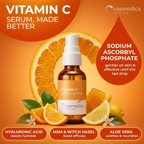 Vista 7 de Suero con 20% de vitamina C y E + ácido ferúlico, suero con 72% de ácido hialurónico, extractos naturales e ingredientes orgánicos, suero