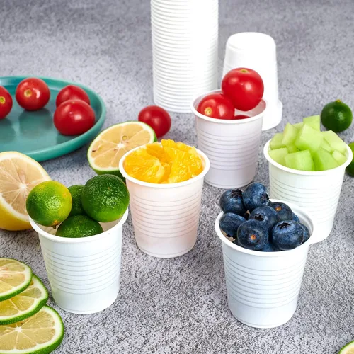 Vista 3 de Lilymicky Paquete de 500 vasos de plástico desechables de 3 onzas, vasos de baño de plástico de 3 onzas, pequeños chupitos de fiesta de gelatina