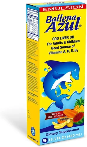 Vista 2 de Ballena Azul Aceite de Hígado de Hígado de Bacalao para Adultos y Niños, Aceite de Hígado de Bacalao para Adultos y Niños, Buena Fuente