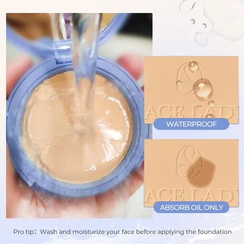 Vista 4 de SACE LADY Polvo facial impermeable, fija maquillaje, controla el brillo, suaviza líneas finas para un acabado ligero impecable, polvo fijador mate