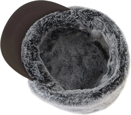 Vista 5 de Connectyle Sombrero de invierno para hombre con ala cálida orejeras gorra de béisbol de piel sintética