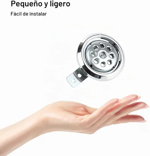 Vista 5 de Acouto Bocina Universal para Motocicleta 105dB 12V 85mm de Metal Cromado Plateado