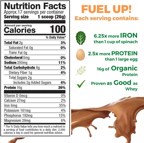 Vista 2 de Growing Naturals Polvo de proteína de guisante crudo, proteína vegana a base de plantas, BCAA, baja en carbohidratos, baja en azúcar, potencia