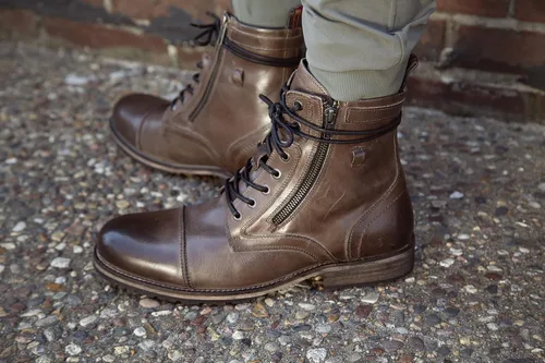 Vista 7 de Testosterone Botas de combate de cuero genuino para hombre