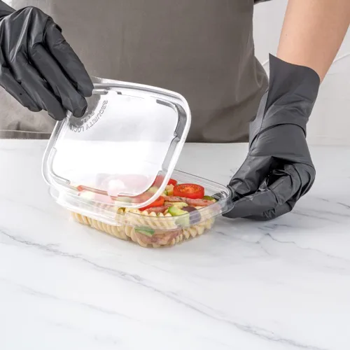 Vista 5 de Restaurantware Tamper Tek - Contenedores para llevar de 8 onzas, 100 recipientes a prueba de manipulaciones, tapa con bisagras, recipientes