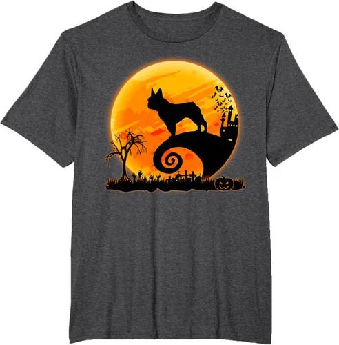 Vista 68 de Camiseta divertida de disfraz de Halloween para perro y luna de Bulldog francés, Negro, S