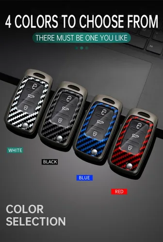 Vista 4 de ontto Funda para llavero de automóvil para Volkswagen Jetta Golf GTI Passat Polo Tiguan Atlas Touareg Beetle Flip Flip Llave plegable, soporte