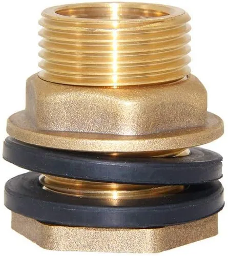 Vista 13 de Joywayus 1" macho y sin hembra interior de latón macizo conector de tanque de agua accesorio de tanque de mamparo con anillo de goma estabilizador