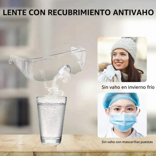 Vista 3 de Gafas de seguridad antivaho paquete de 3 – Gafas de protección envolvente para laboratorio, construcción, enfermeras Resistente a los arañazos