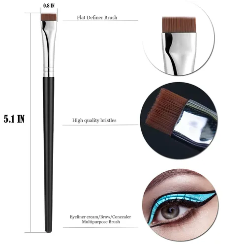 Vista 3 de Precision Gel Eye Liner Brush - Pinceles para delineador de ojos en ángulo fino, herramienta de maquillaje de ojos con cerdas sintéticas, ángulo