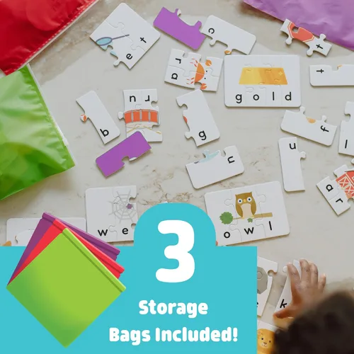 Vista 4 de Chuckle & Roar - ABC & Counting - Paquete de 56 rompecabezas de aprendizaje para niños a partir de 3 años Wooden Learning Puzzle, Alphabet