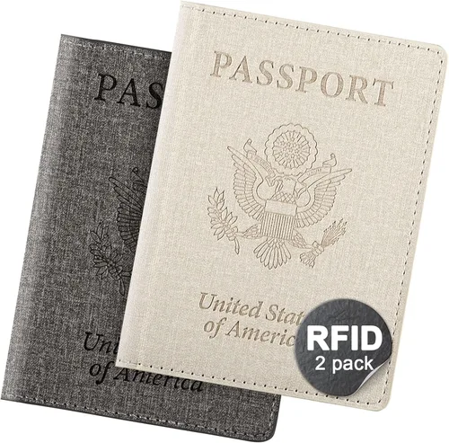 Vista 9 de Funda para pasaporte de vacunación, Azul 2PK