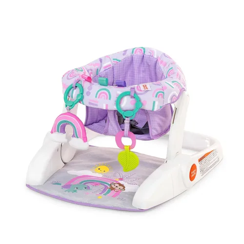 Vista 8 de Bright Starts - Asiento de piso de 2 posiciones para aprender a sentarse (gris jaspeado), sienta a tu bebé en esta silla ajustable para actividades