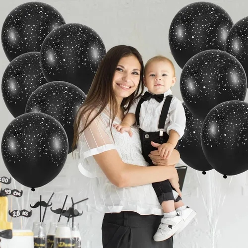 Vista 5 de Deekin 40 globos metálicos de 12 pulgadas con temática de galaxia, globos de látex para el espacio exterior, planeta, temática de astronauta