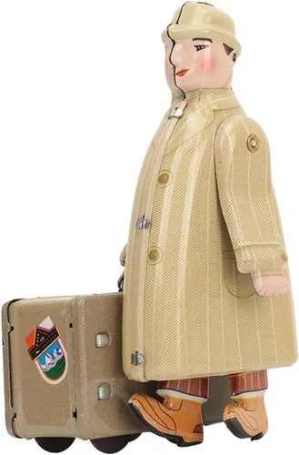 Vista 9 de Juguete de cuerda de hojalata, juguete de viaje para caminar, vintage, nostálgico, retro, juguete de relojería para adultos, colección