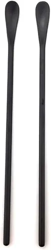 Vista 4 de JASHII Cuchara negra mate de mango largo para mezclar cócteles, cucharas de café para té helado, cucharas de café con mango largo de 8.6 pulgadas