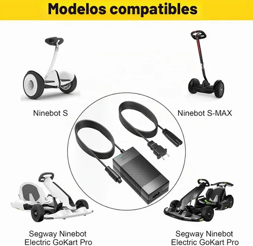 Vista 2 de Cargador de 63 V para Segway Ninebot compatible con Segway Ninebot S/S-MAX/Mini lite/Mini PRO/Go Kart, Gokart PRO (puerto de carga de 4 pines)