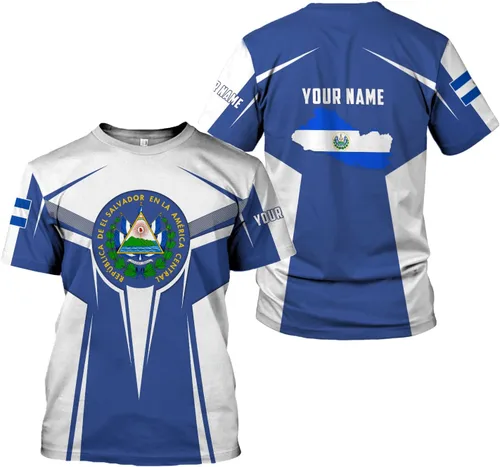 Vista 27 de Camisa personalizada de El Salvador Camiseta personalizada con la bandera de El Salvador para hombres, mujeres, regalo del orgullo salvadoreño de El