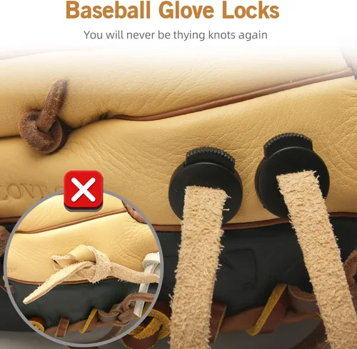 Vista 2 de AliBall Candados para Guantes, Candados de Cordón para Guante de Béisbol, 8 Piezas, Nunca Más Necesitarás Hacer Nudos, Alta Elasticidad, Hechos