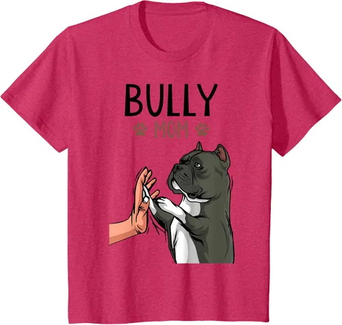Vista 75 de American Bully Mom Cute Dog Mama Camiseta divertida para mujer, Blanco, S