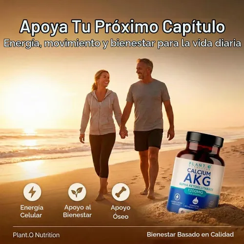 Vista 6 de Calcio AKG Suplemento 1200mg, 60 Cápsulas - Energía Celular