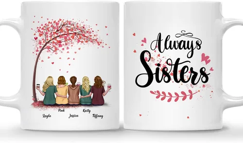 Vista 29 de Gossby - Taza de café personalizada para mujer, 2 unidades, con nombres personalizados Taza personalizada para dos mujeres, taza de café