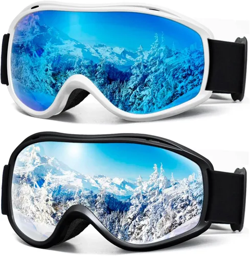 Vista 11 de SPOSUNE OTG - Gafas de esquí para hombres y mujeres, gafas de snowboard antiniebla, protección UV, gafas de nieve para adultos y jóvenes