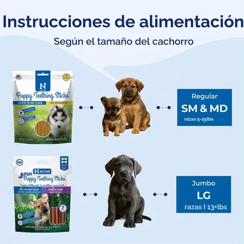 Vista 4 de N-Bone Palitos de dentición para cachorros, sabor a mantequilla de maní, bolsa de 3.74 onzas