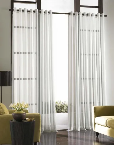 Vista 10 de Curtainworks Soho - Cortina de gasa transparente con ojales, 59 x 63 pulgadas, ostra