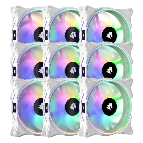 Vista 10 de AsiaHorse FS-9002 Pro - Ventilador de carcasa RGB de 4.724 in, 26 LED ARGB y bucles LED dobles Lingting, ventilador de caja Pwm de 800-1800rpm