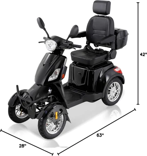 Vista 9 de Scooters de movilidad para personas mayores y adultos, capacidad de 500 libras - Carrito de movilidad eléctrico todo terreno de 800W - Scooter
