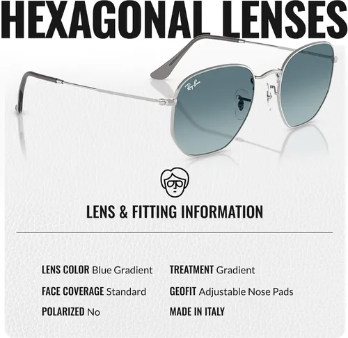 Vista 30 de Ray-Ban RB3548N Lentes planas hexagonales, gafas de sol cuadradas y redondas con kit oficial de gafas