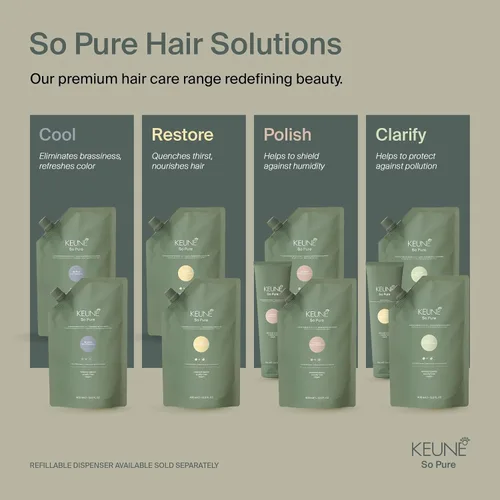 Vista 7 de KEUNE So Pure Clarify - Recambio de champú, fórmula de limpieza profunda y desintoxicante con granada para cabello graso, sin sulfato, 13.5 onzas