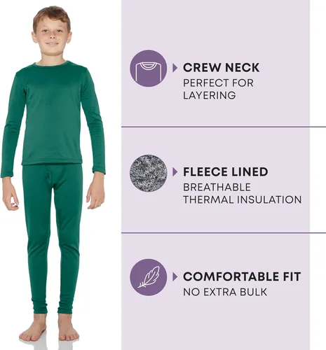 Vista 2 de Rocky Ropa interior térmica para niños, ropa interior larga para niños, capa base para clima frío/esquí